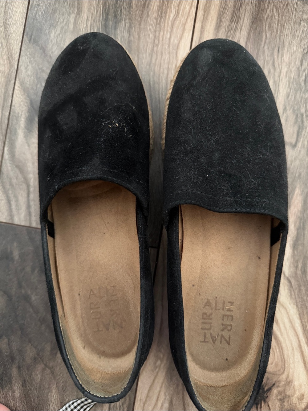 Naturalizer Black Suede Slip-On Loafers